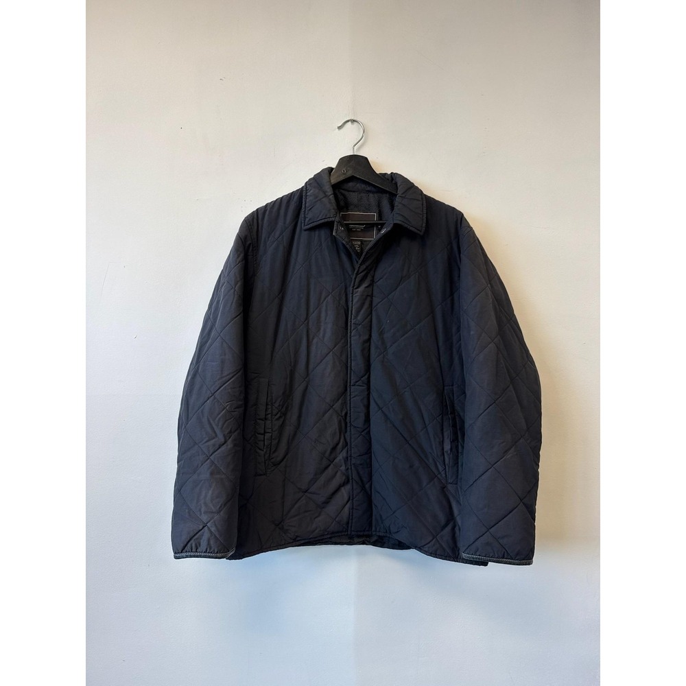 Coach Leatherware Jacket Small Navy Diamond Quilted Full Zip Lined Pockets‎